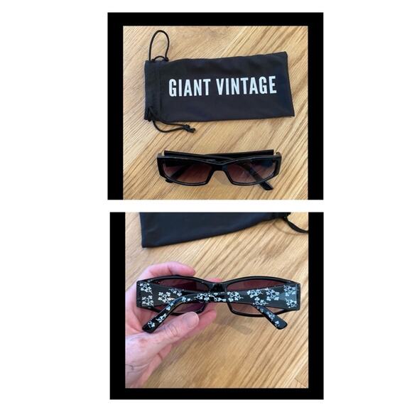 Giant Vintage Floral Sunglasses in Black - Picture 1 of 4
